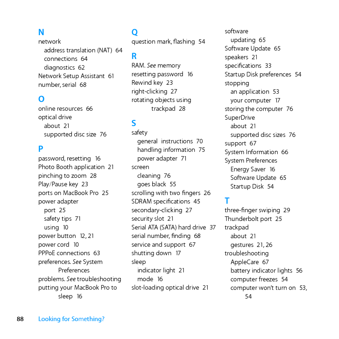 Apple MC024LL/A, MD385LL/A manual An application 53 your computer  